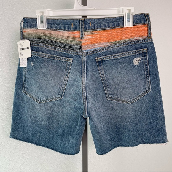 Free People We The Free Distressed Boho Jean Shorts 100% Cotton Size 26 NWT - Picture 4 of 9